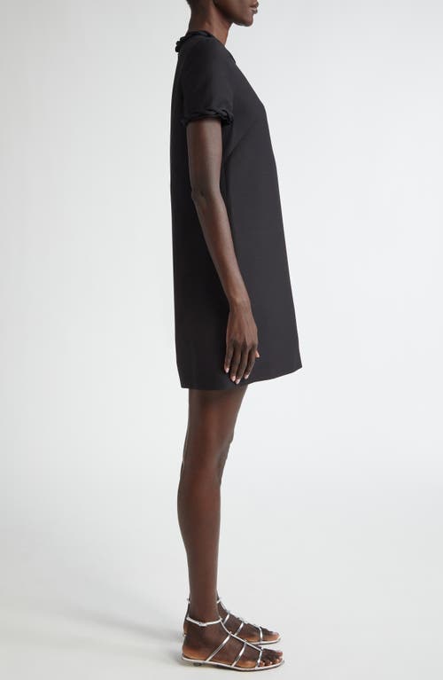 Shop Valentino Garavani Twisted Trim Virgin Wool & Silk Dress In Nero