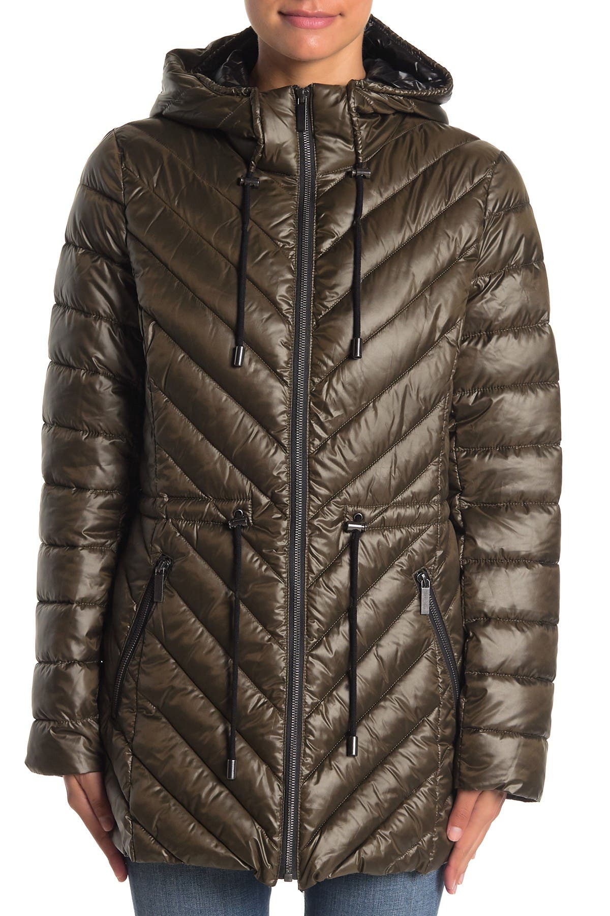 french connection packable hooded puffer jacket