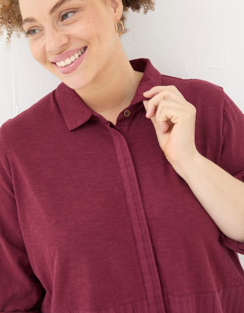 Shop Fatface Plus Size Sammy Shirt Tunic In Dark Red