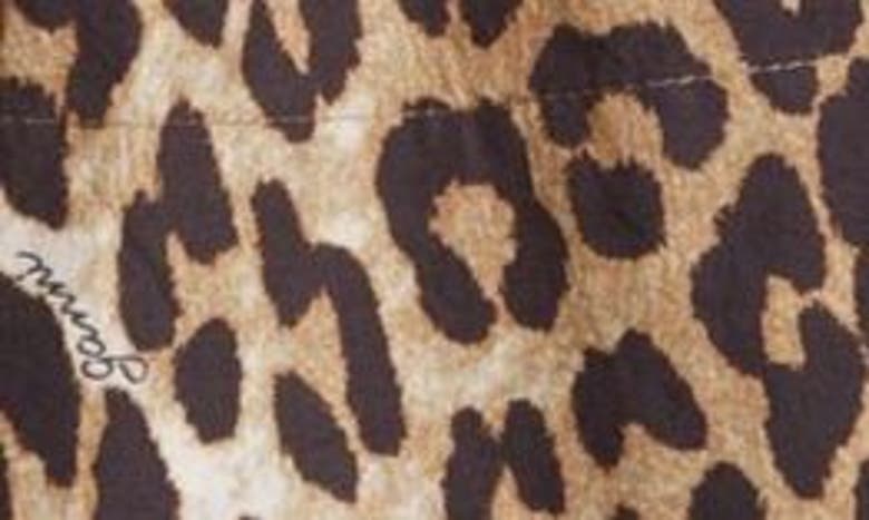 Ganni Leopard Cotton Shirt In Leopard