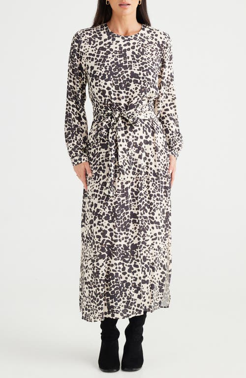 BRAVE + TRUE BRAVE+TRUE TURNING POINT PRINT LONG SLEEVE MAXI DRESS 