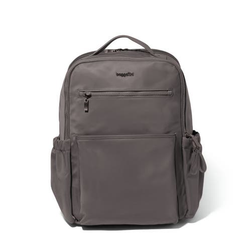 Baggallini Tribeca Expandable Laptop Backpack In Smoke Twill