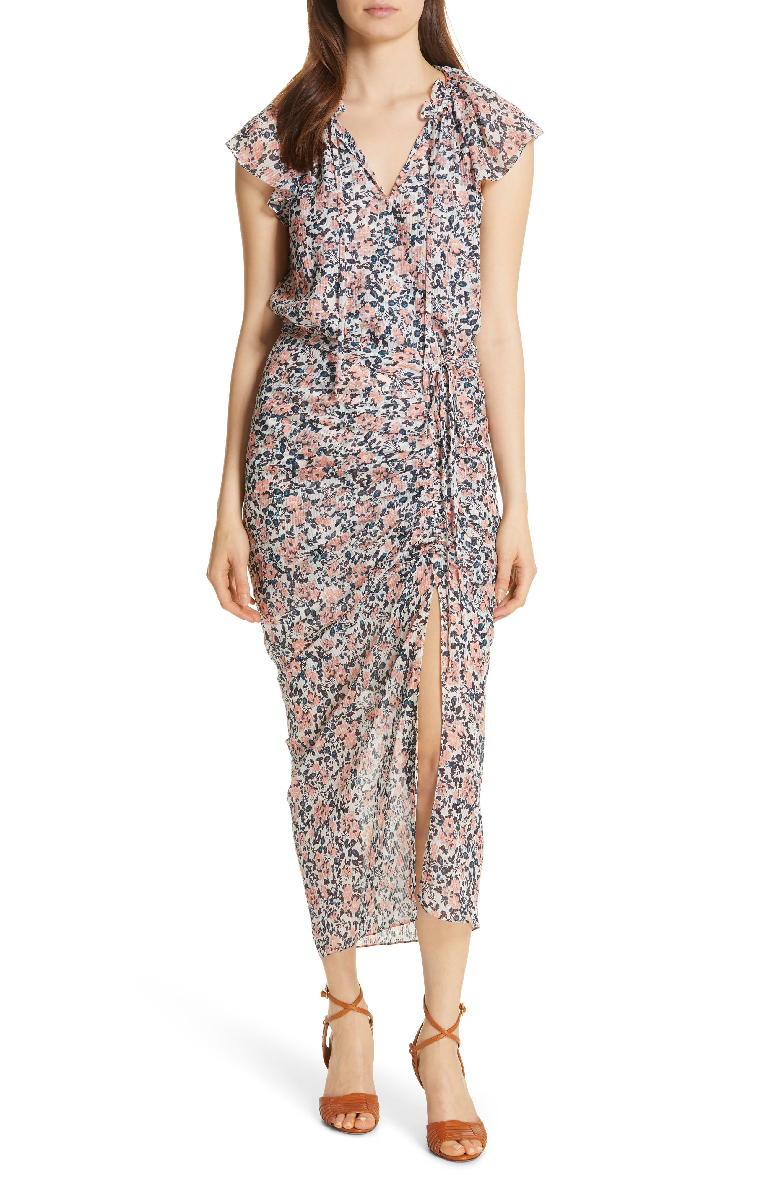 Veronica Beard Brynlee Ruched Silk Dress