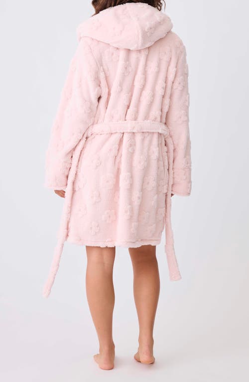 Pj Salvage Let's Get Cozy Fleece Hooded Robe In Pink Pearl