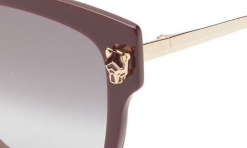 Shop Cartier 55mm Gradient Round Sunglasses In Burgundy