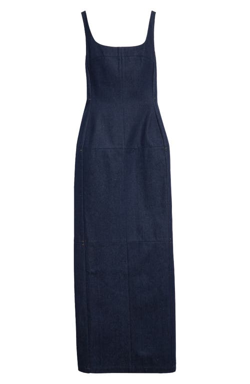 Shop Jacquemus La Robe De-nîmes Spoglio Bustier Dress In Navy