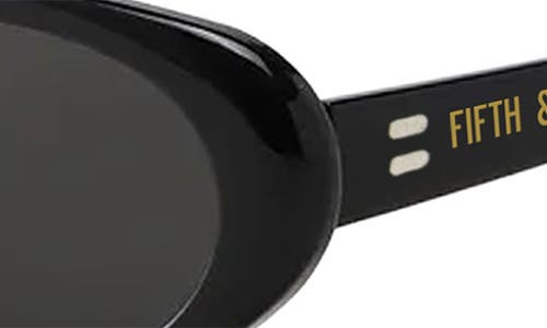Fifth & Ninth Taya 53mm Polarized Oval Sunglasses In Black/black