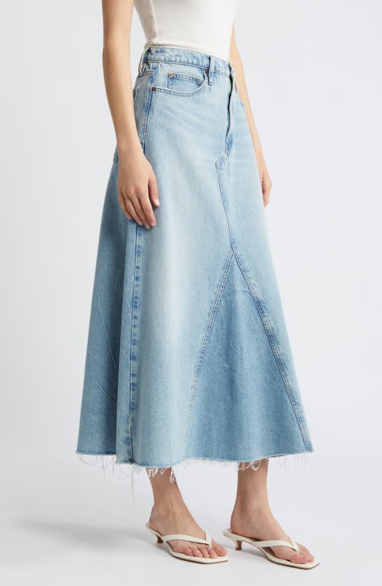 Shop Frame The Dorothy Denim A-line Skirt In August