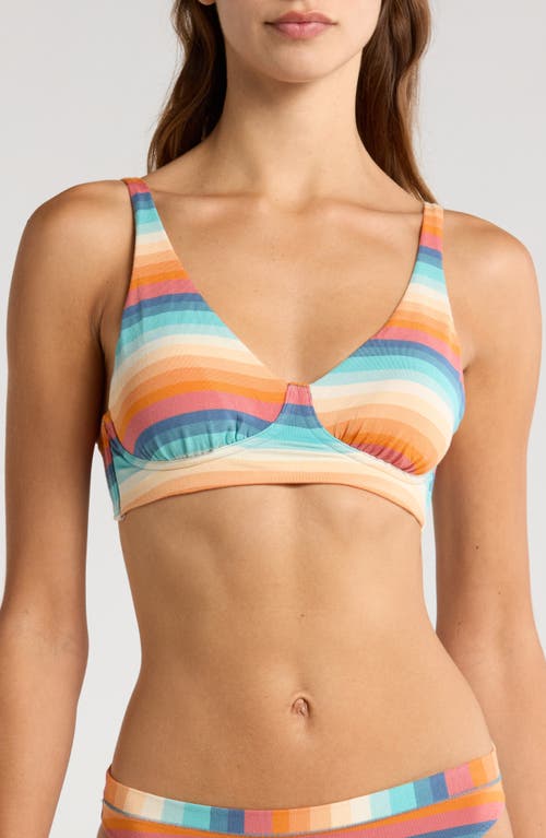 Shop Meundies Feelfree Longline Bralette In Pool Stripes