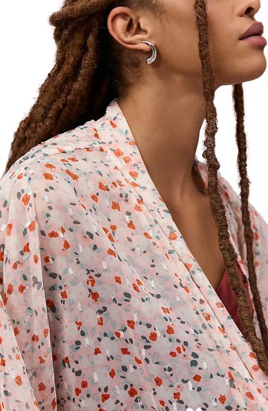 Saachi Ditsy Print Wrap In Pink