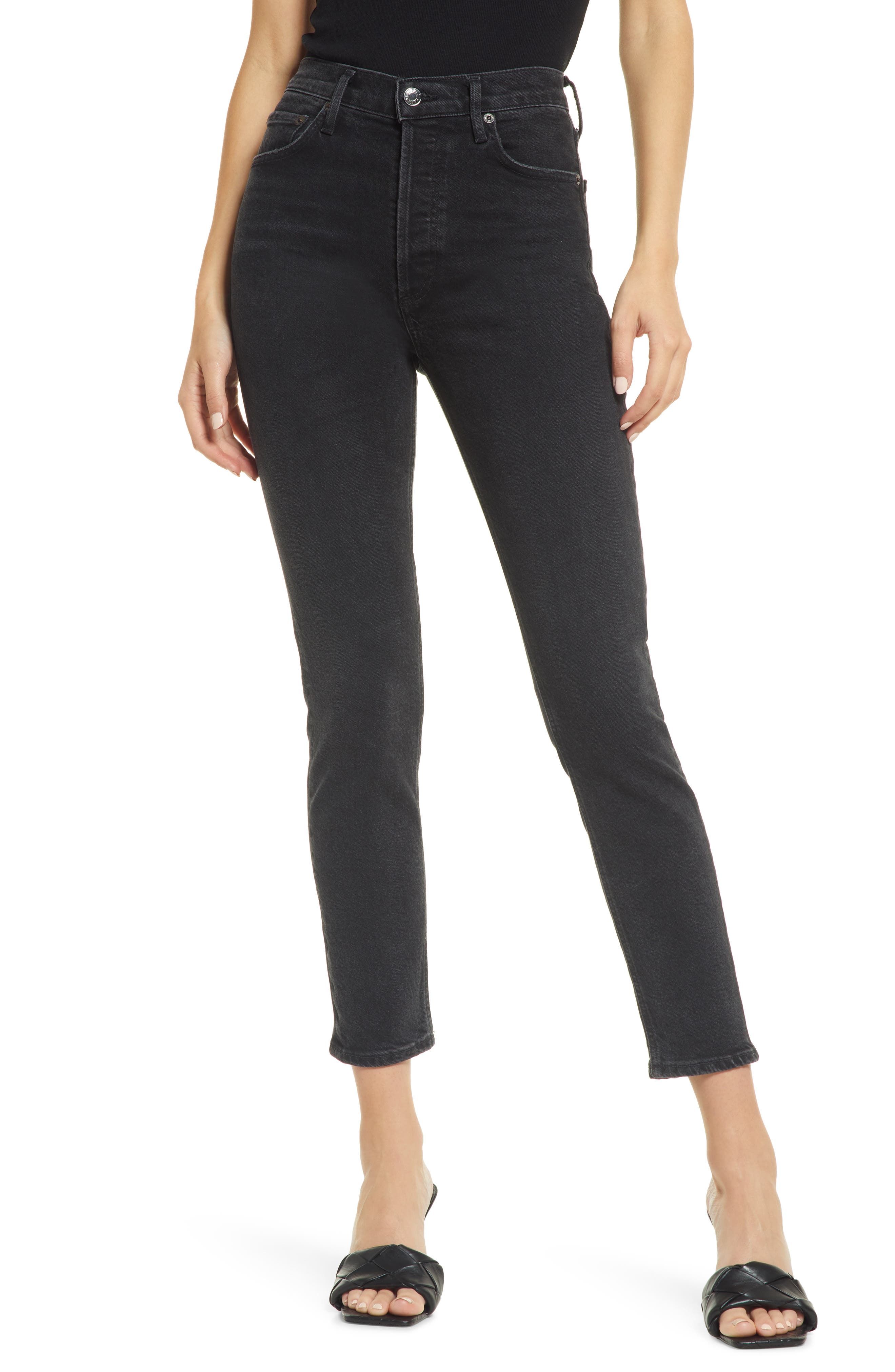 AGOLDE Nico High Waist Ankle Slim Fit Jeans in Compilation at Nordstrom, Size 26