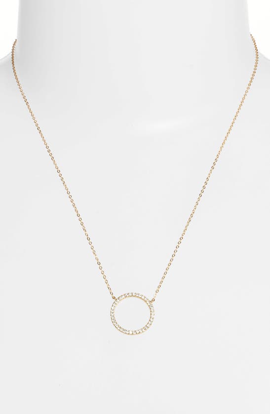 Shop Nordstrom Pavé Open Circle Pendant Necklace In Clear- Gold