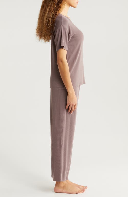 Shop Nordstrom Moonlight Eco Easy Rib Pajamas In Grey Plum