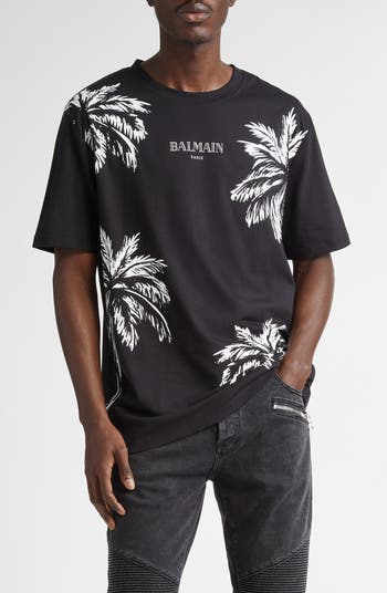 【BALMAIN】カモフラ柄 ロゴ プリント コットン Tシャツ BALMAIN】カモフラ柄 ロゴ プリント コットン Tシャツ
