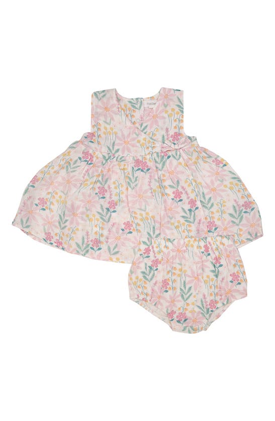 Angel Dear Babies' Organic Cotton Sleeveless Dress & Bloomers Set In Pink Multi