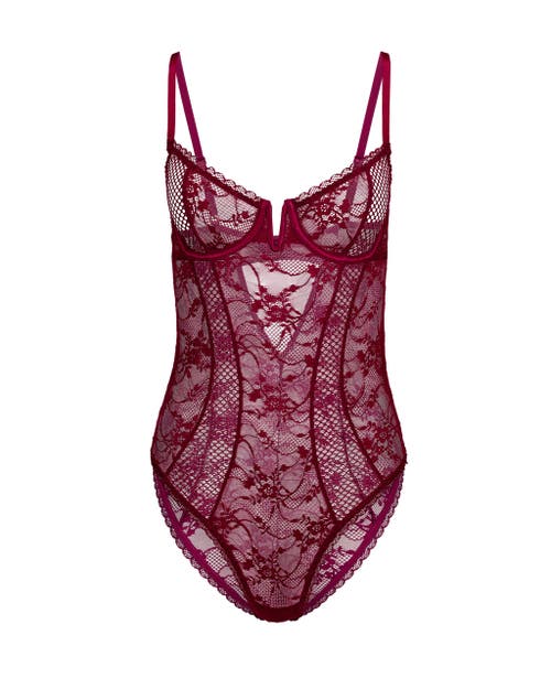 Adore Me Esther Bodysuit Lingerie In Dark Purple