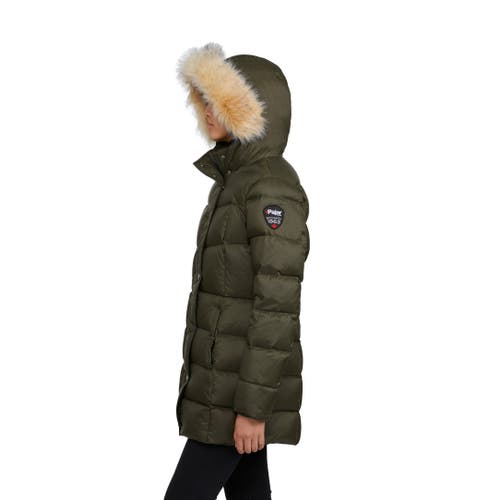 Shop Pajar Roxy Quilted Puffer With Detachable Faux Fur Trim In Military/crystal