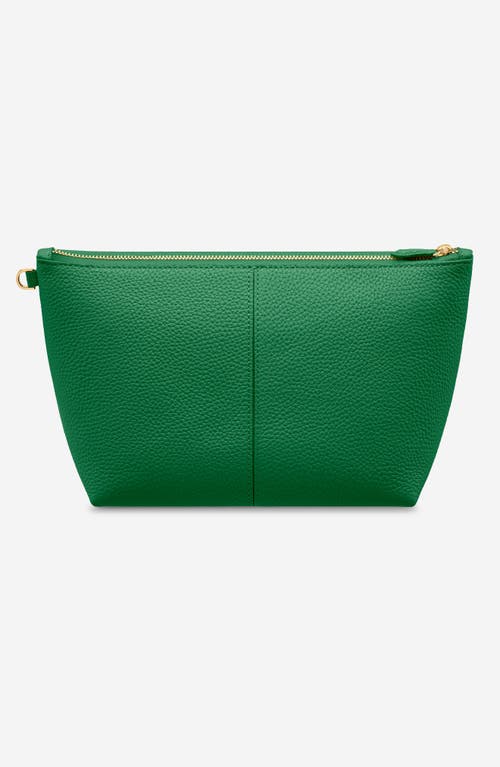 Maison De Sabre Maison De Sabré Medium Leather Flaire Pouch In Emerald Green