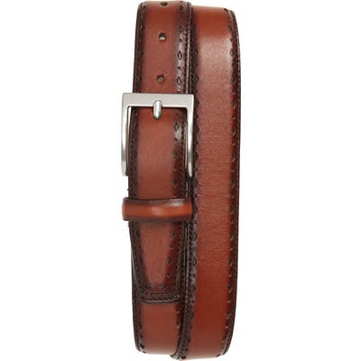 Cole Haan Perforated Leather Belt, British Tan