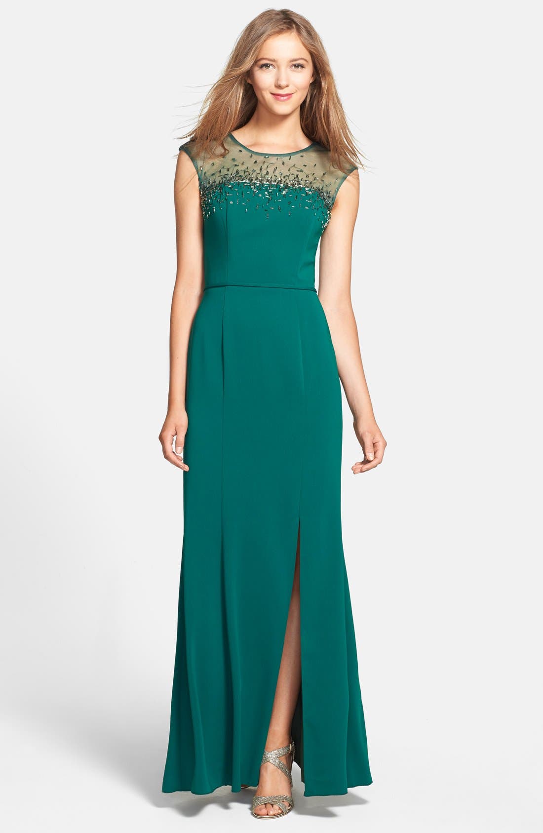 JS Boutique Beaded Crepe Gown Nordstrom