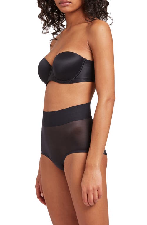 Shop Wolford Sheer Touch High Waist Control Panties In Black