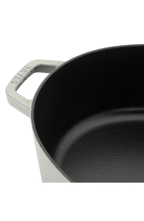 Staub 6.25-quart Enameled Cast Iron Shallow Oval Dutch Oven In White Truffle