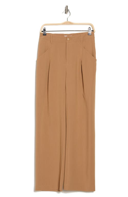 Gemma + Jane Single Pleat Wide Leg Trousers In Khaki