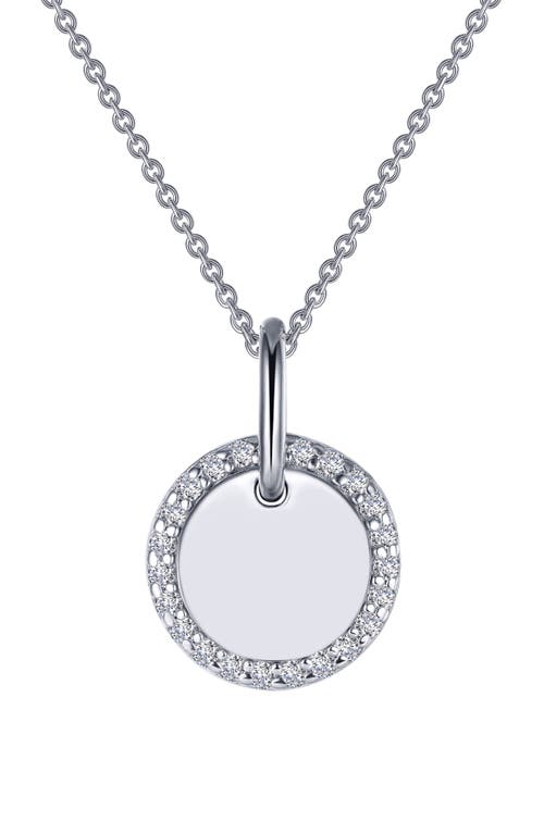Shop Lafonn Classic Simulated Diamond Round Disc Pendant Necklace In Clear/silver