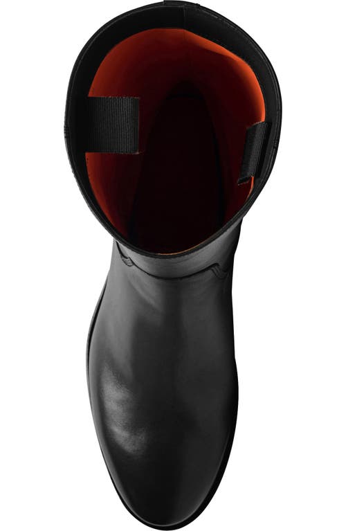 Santoni Fleeces Black Leather Boot In Black