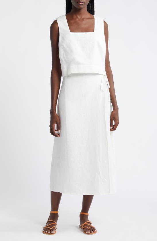 Rails Akira Linen Crop Tank In White