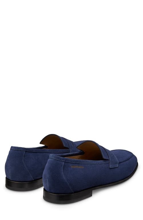 Stuart Weitzman Men's Simon Suede Crisscross Penny Loafers In Blue