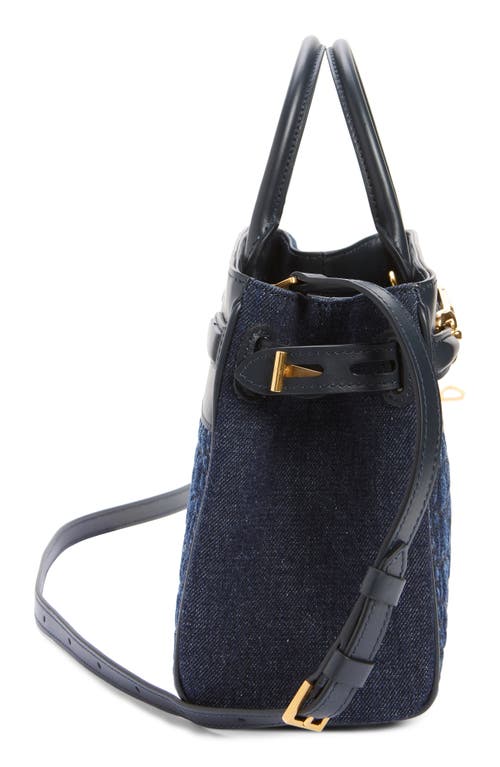 TOM FORD TOM FORD SMALL WHITNEY PRINT DENIM & LEATHER TOTE 