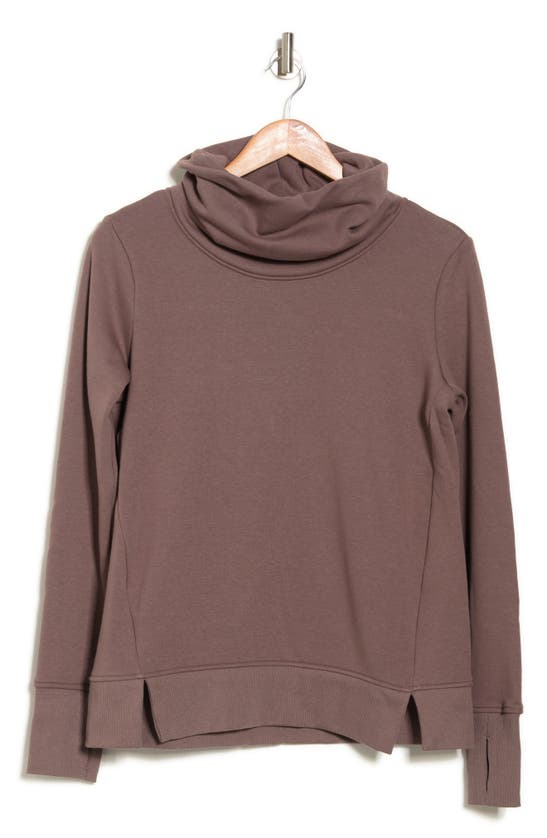 90 Degree By Reflex Funnel Neck Thumbhole Sleeve Pullover In Iron