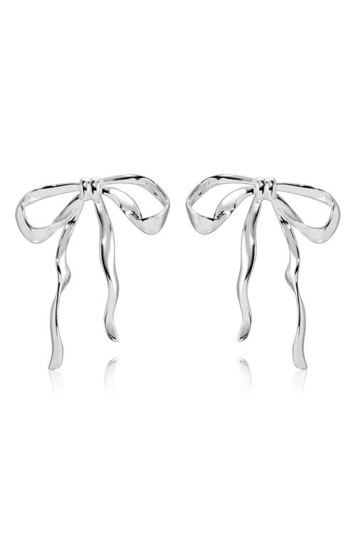 Ettika Organic Bow Earrings In Silver
