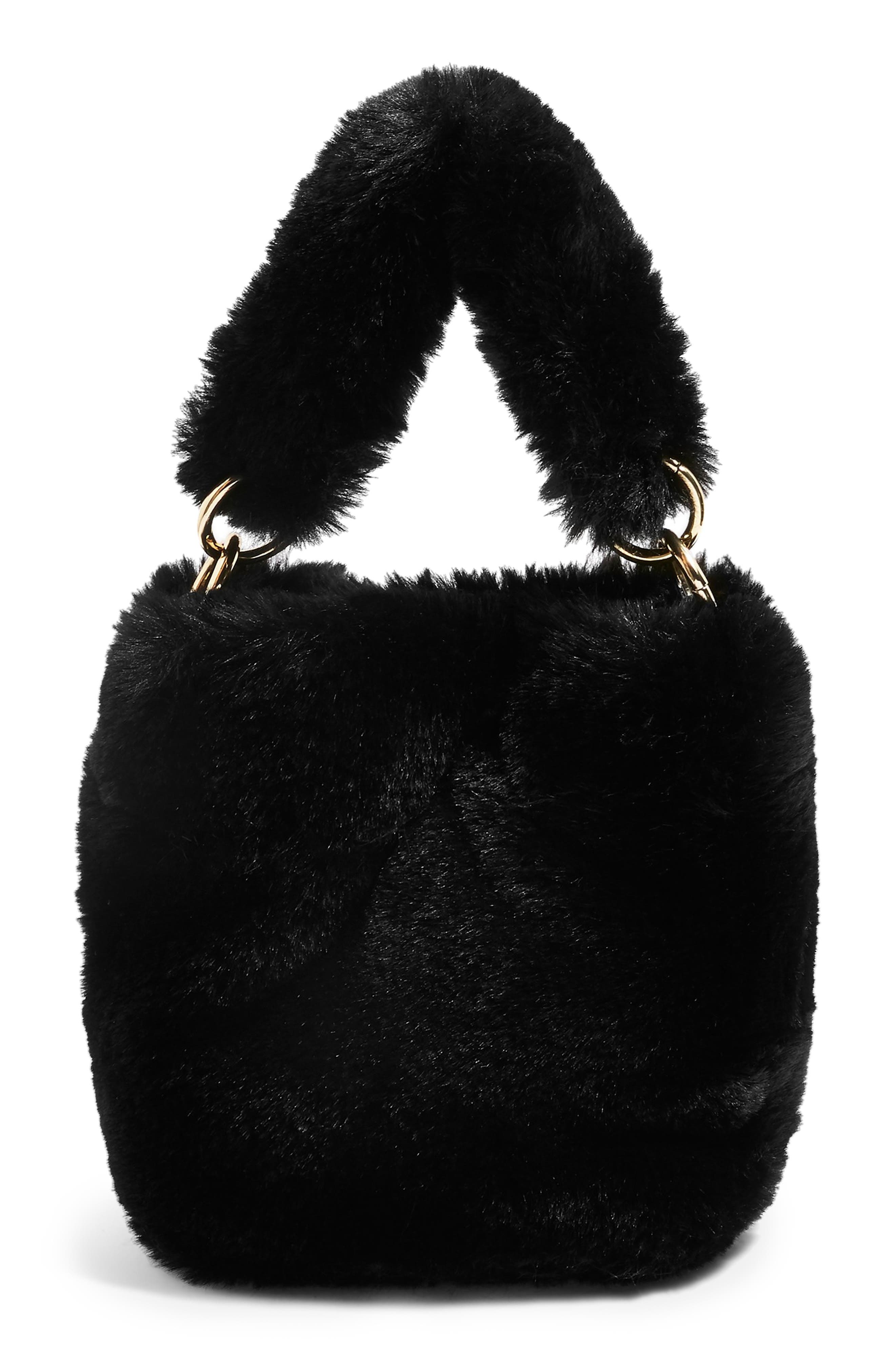 faux fur bag topshop