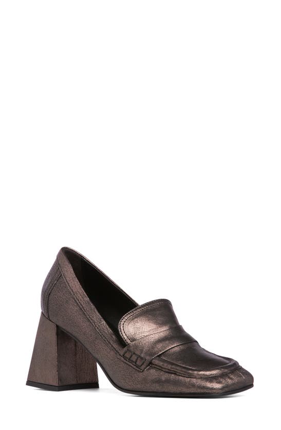 Shop Beautiisoles Lola Loafer Pump In Pewter