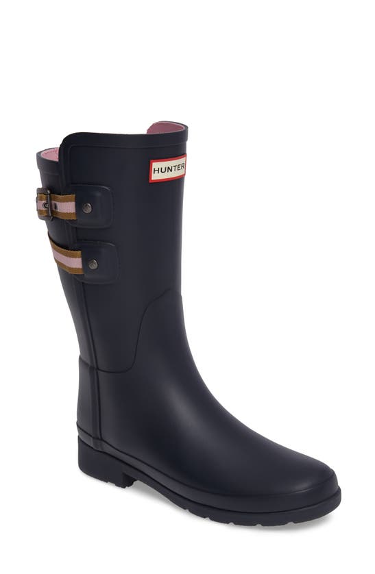 Hunter Original Refined Short Rain Boot In Black