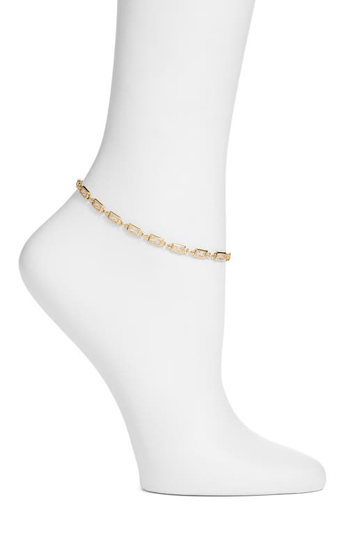 Vidakush Prism Crystal Anklet In Clear/gold