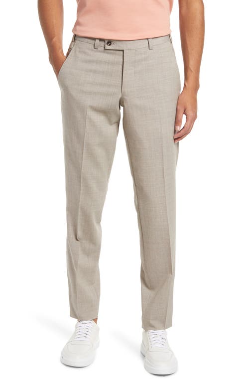 Ted Baker London Men's Jerome Soft Constructed Trim Fit Flat Stretch Wool Pants Tan at Nordstrom,