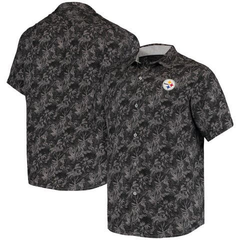 OFF-WHITE Camp Collar Logo Print Silk Shirt Black/Grey Men's - SS19 - US