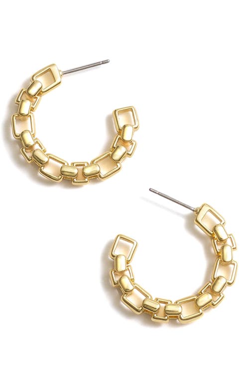 Medium Mixed Chain Hoop Earrings in Vintage Gold