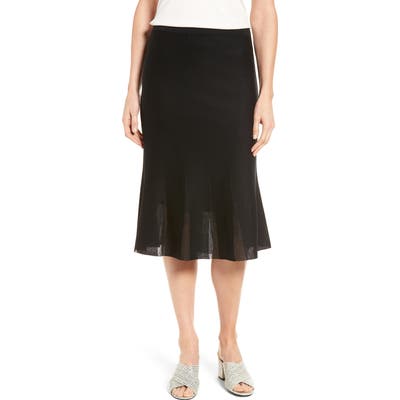 Ming Wang Knit Flared Skirt, Black