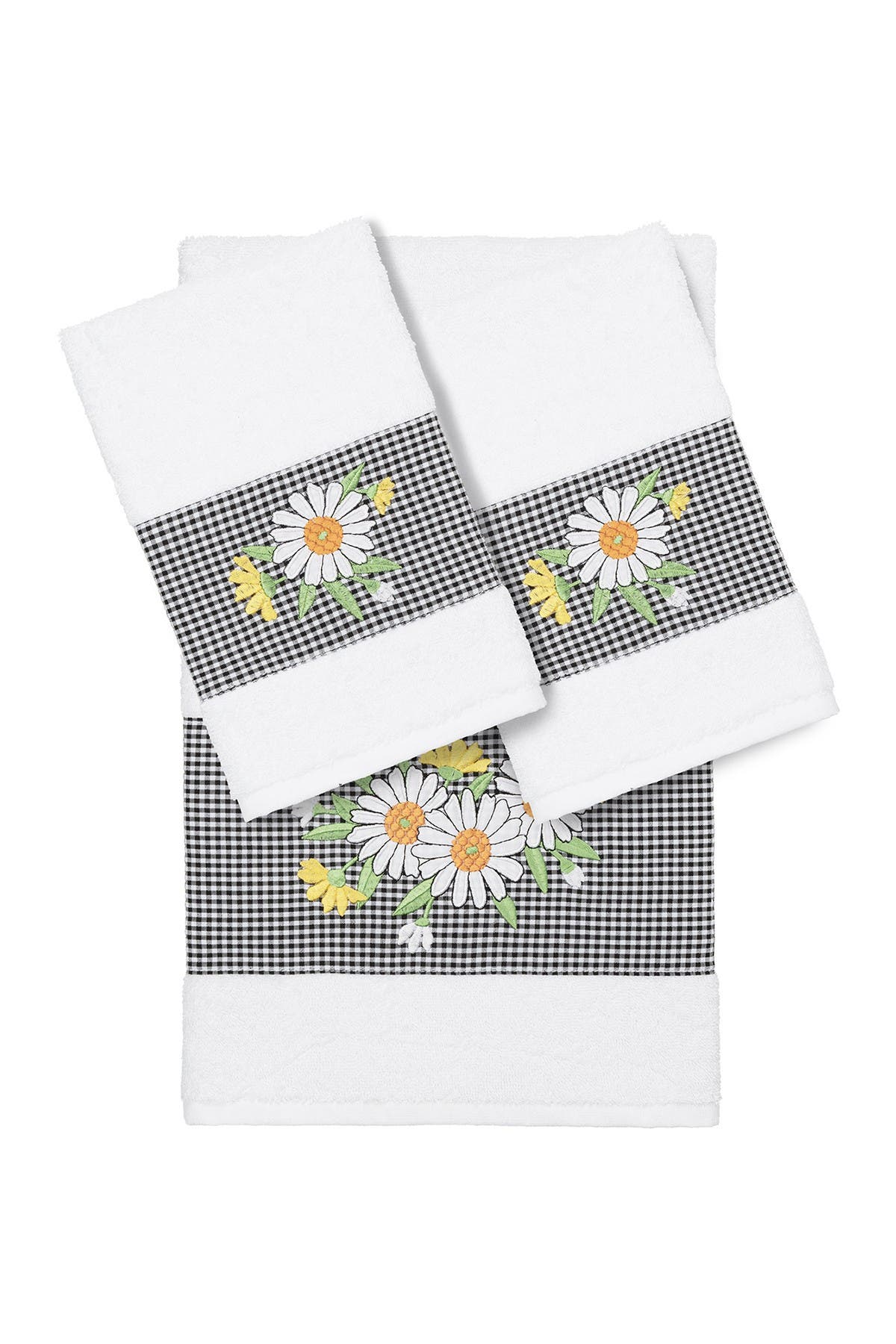 Linum Home Daisy 3-piece Embellished Towel