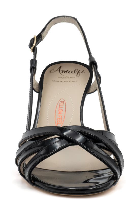 Shop Amalfi By Rangoni Camogli Slingback Sandal In Black Patent - Platinum Buckle