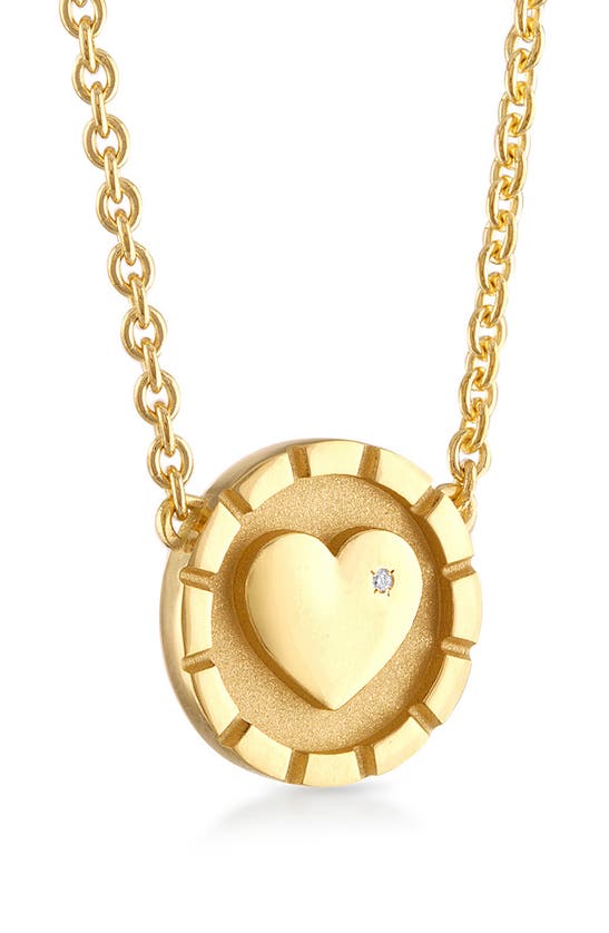 Shop Pamela Zamore Love Diamond Pendant Necklace In Gold