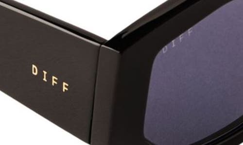 Diff Zoe 55mm Square Polarized Sunglasses In Black/grey