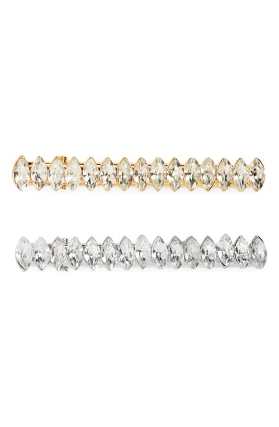 Tasha Assorted 2-pack Crystal Hair Clips In Gold