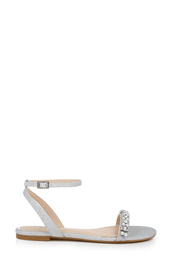 Jewel Badgley Mischka Daria Ankle Strap Sandal In Silver