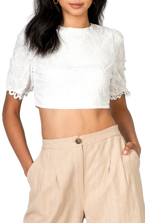 Lost + Wander Angel in Disguise Lace Crop Top in White