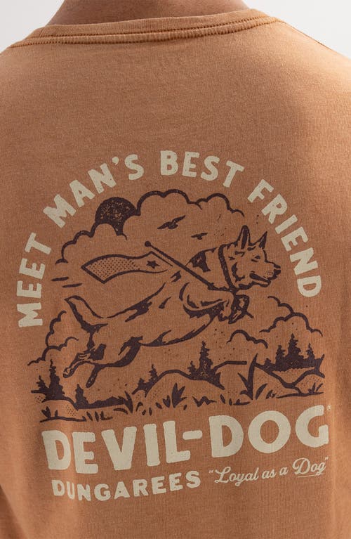 Shop Devil-dog Dungarees Man's Best Friend Graphic T-shirt In Clay